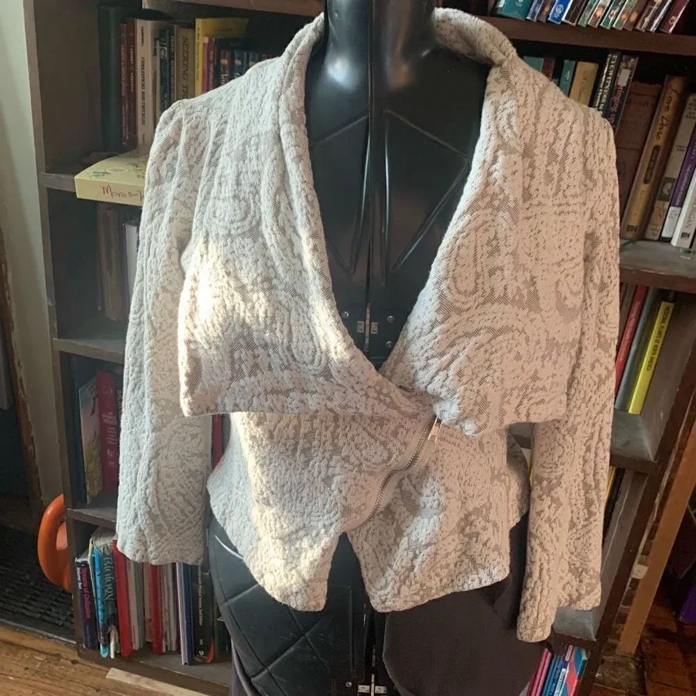 Moth Anthropologie romantic paisley cream boho S jacket